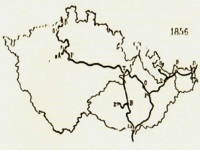 Mapa železni v českých zemích.