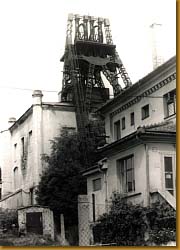 Důl Simson: těžní věž v 70. letech